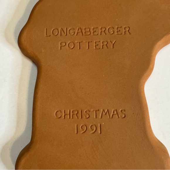 Longaberger Pottery Vintage Christmas Cookie Molds St Nick Kriss Kringle Set - Picture 6 of 14